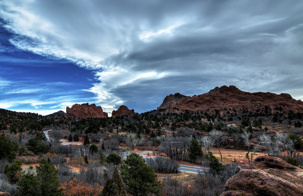 Garden of the Gods wide angle landscape