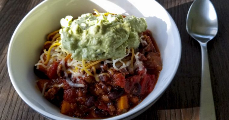 Anaheim Summer Boar Chili with Avacado Cream